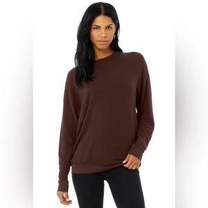 ALO Yoga Oversized Soho Pullover in Cherry Cola Small